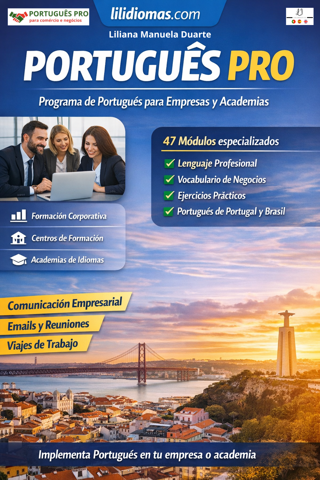 Formación de portugués para empresas: cómo implementar un programa profesional